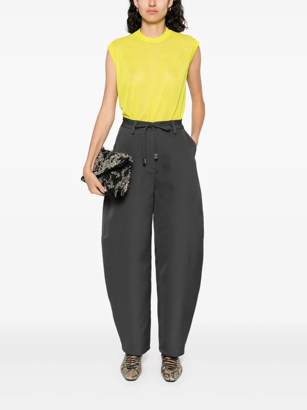 GANNI Curved broek - Grijs