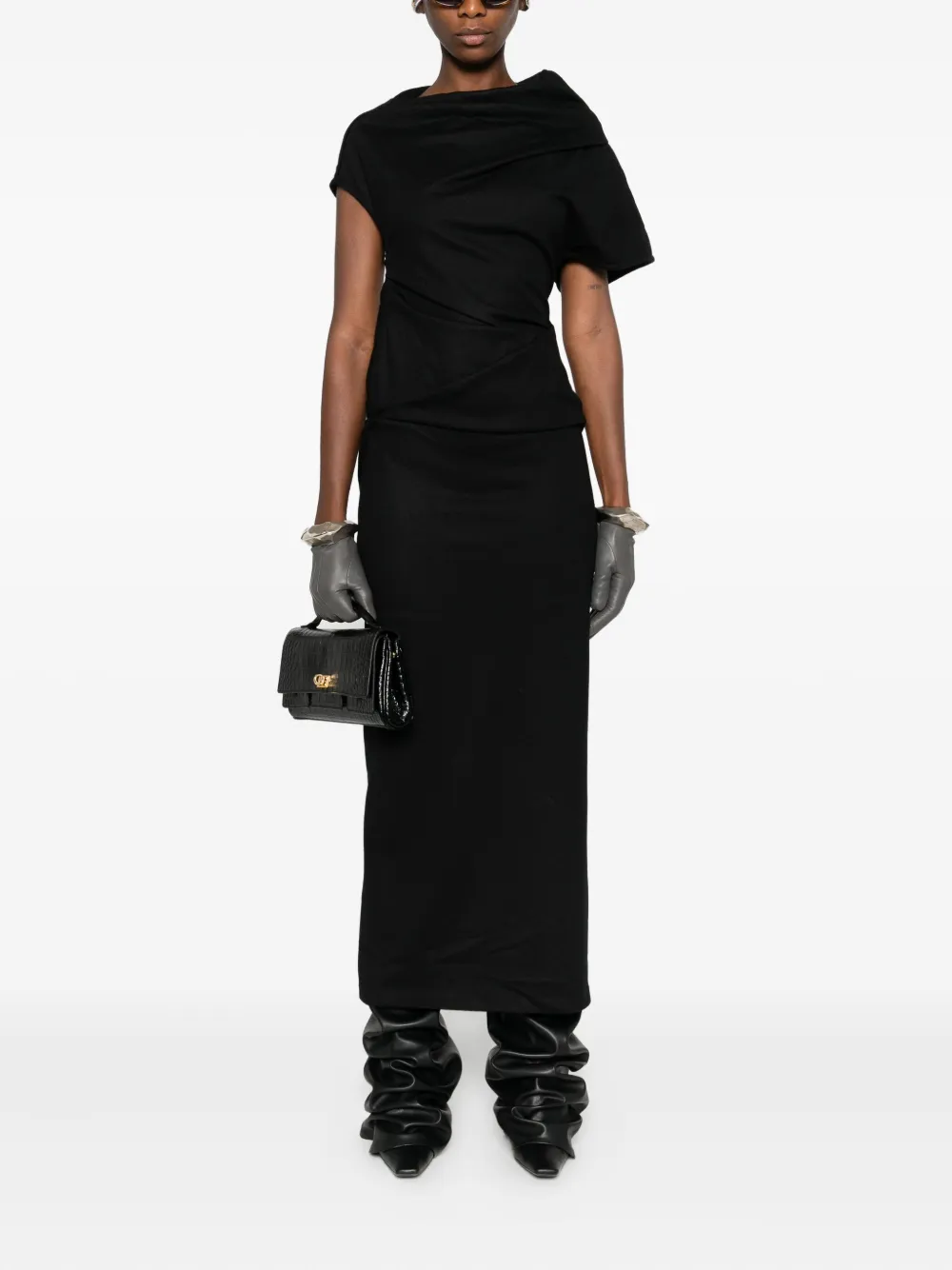 ENTIRE STUDIOS Flop high-neck midi dress - Zwart