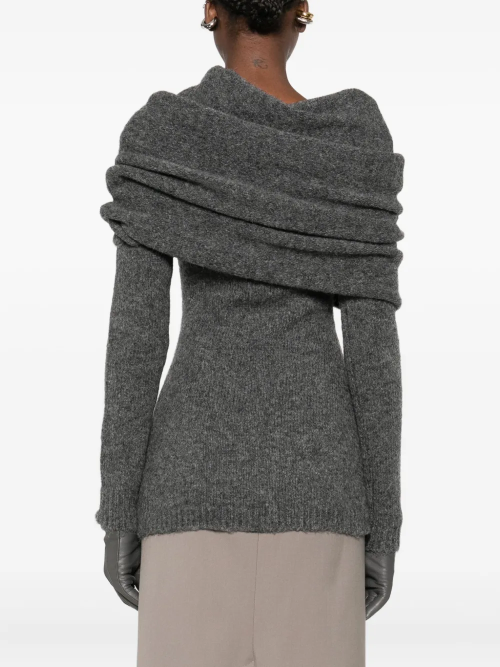 Entire Studios Bound Off-shoulder Sweater In Gray