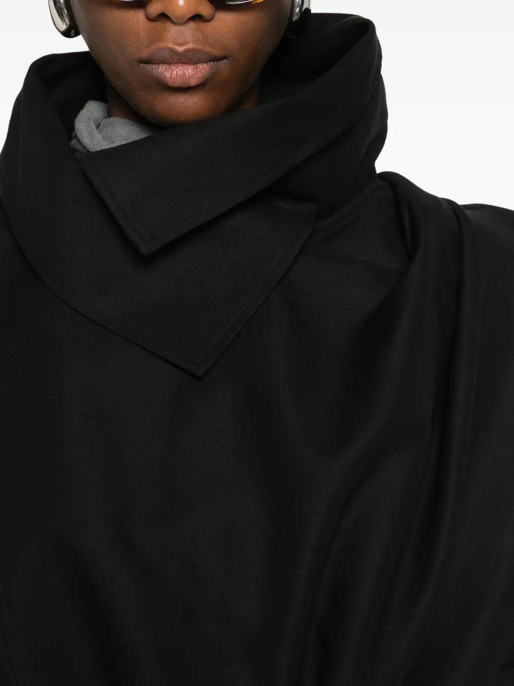 Entire Studios Belted Cape Coat In Black