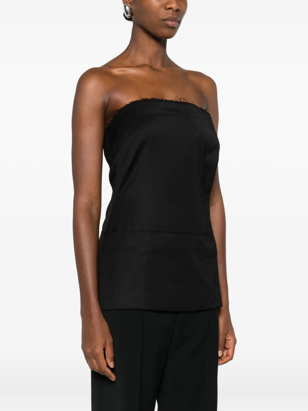 Entire Studios Asymmetrical Tube Top In Black