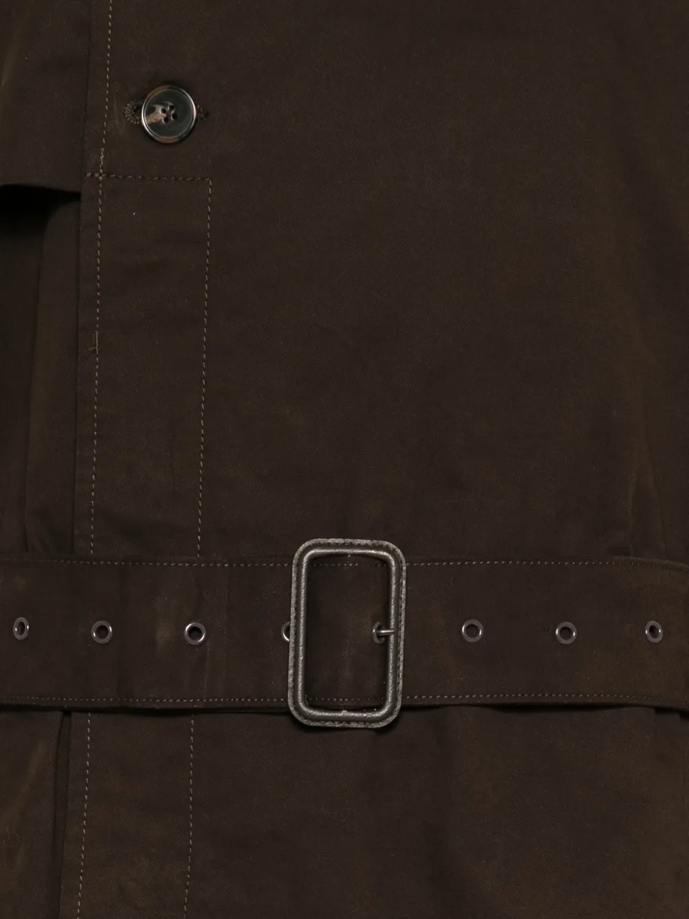 Entire Studios Belted Trench Coat In Brown