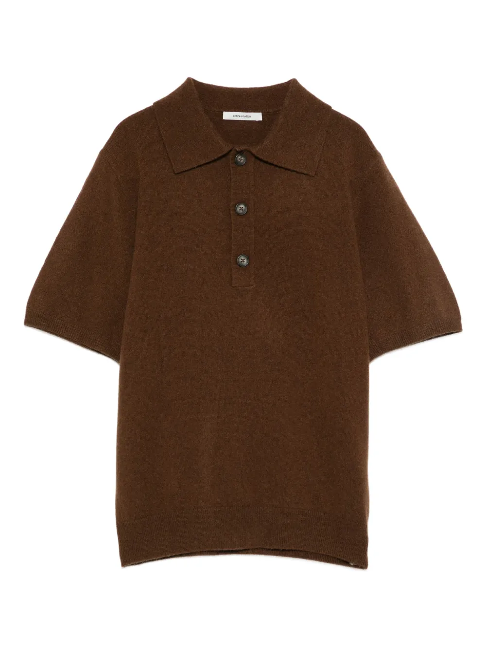 Entire Studios Short-sleeve Knit Polo In Brown