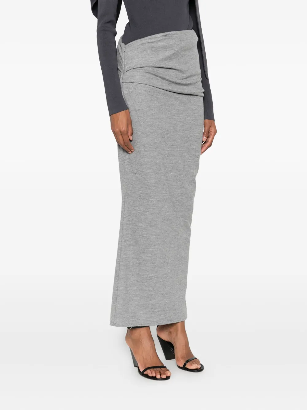 Entire Studios Asymmetric Maxi Skirt In Gray