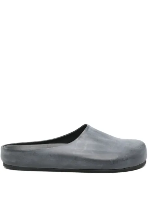 Represent leather slip-on mules