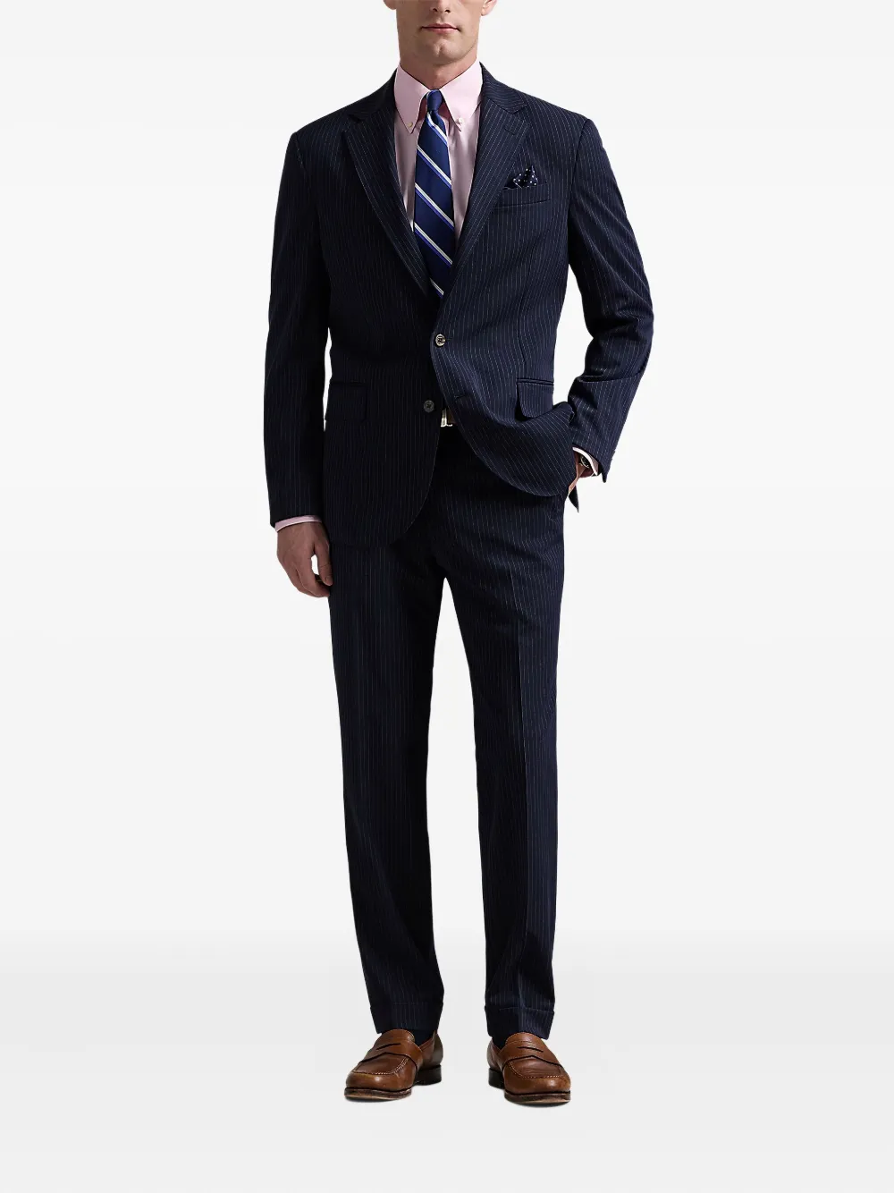 Polo Ralph Lauren Broek met krijtstreep Blauw