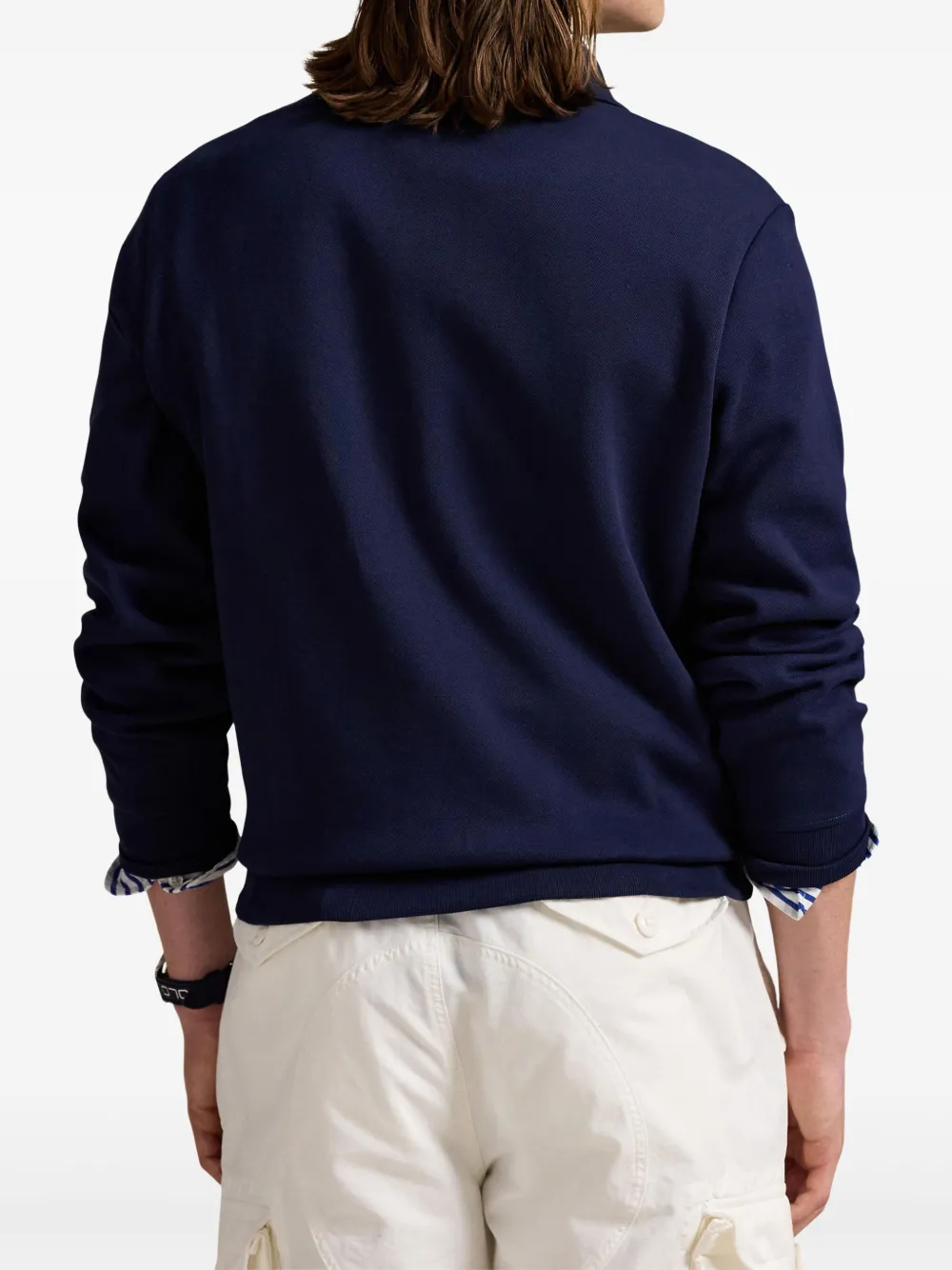 Polo Ralph Lauren Sweater met mesh kraag Blauw