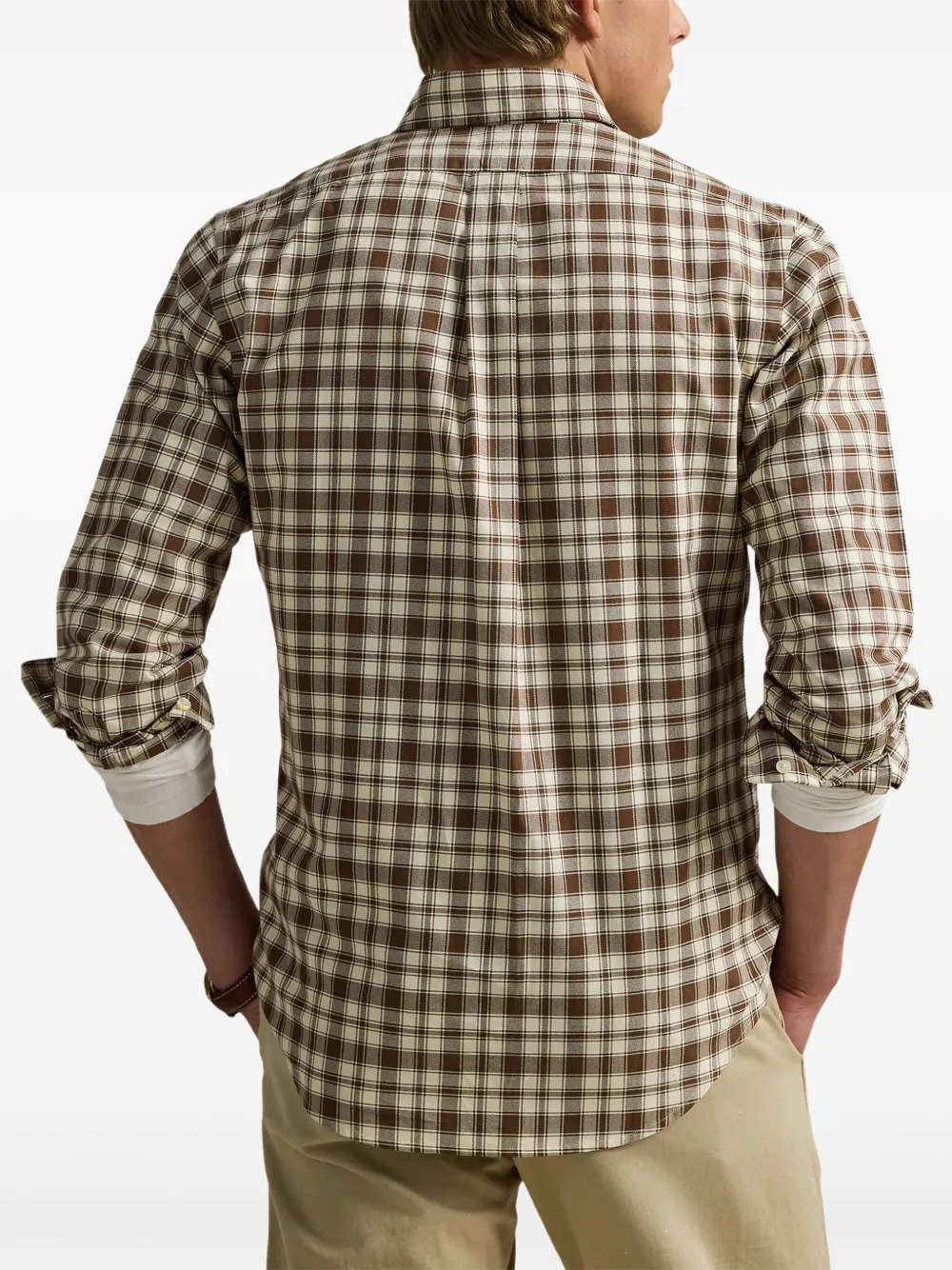 Polo Ralph Lauren Geruit Oxford overhemd Bruin