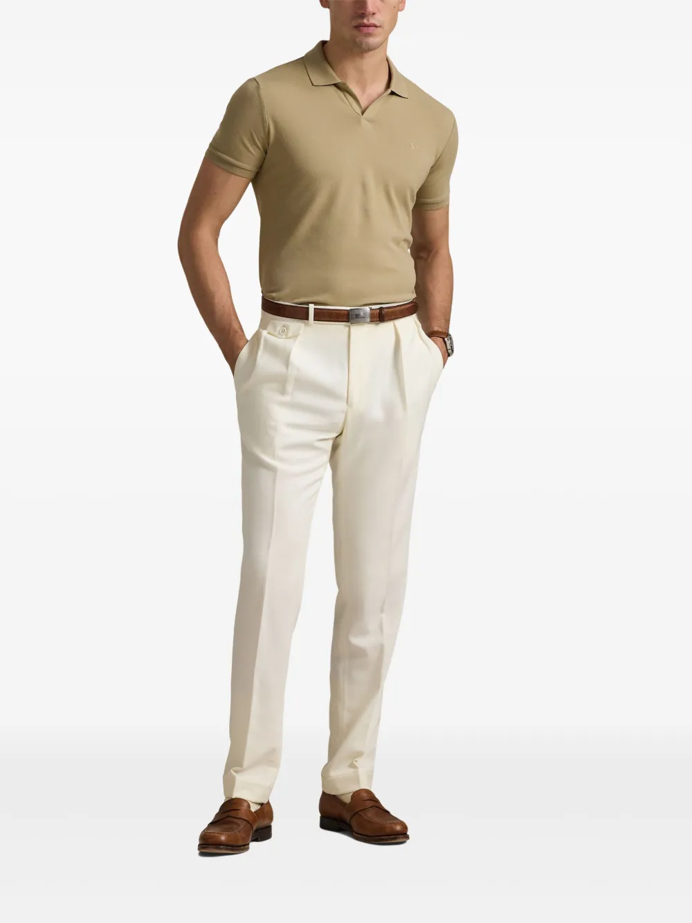 Polo Ralph Lauren Getailleerd mesh poloshirt Beige