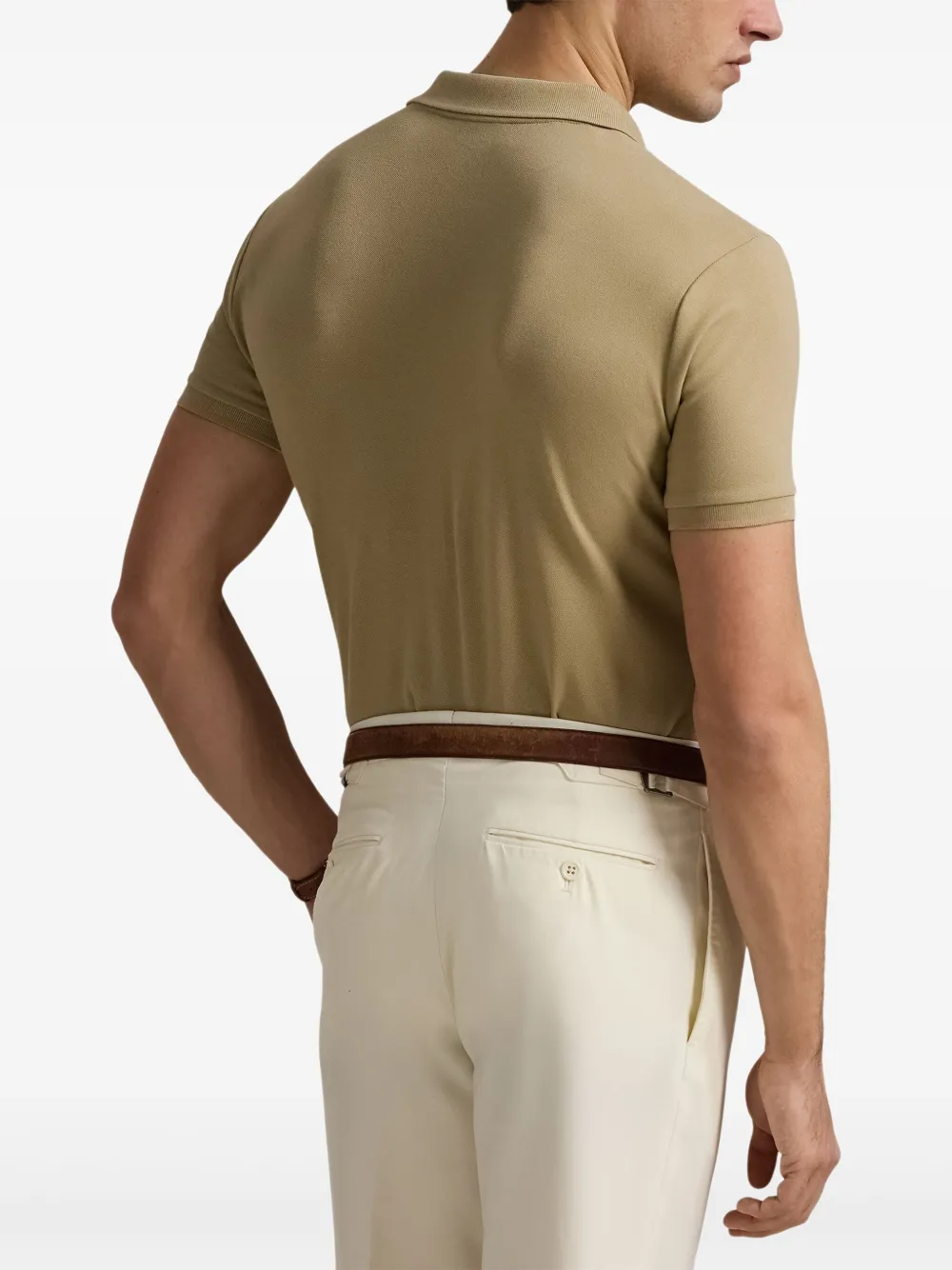 Polo Ralph Lauren Getailleerd mesh poloshirt Beige