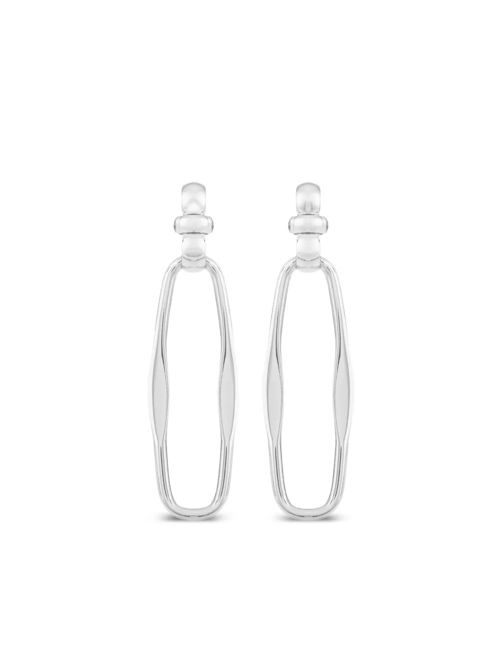 Federica Tosi Sylvie Silver Oval-pendant Earrings In Metallic