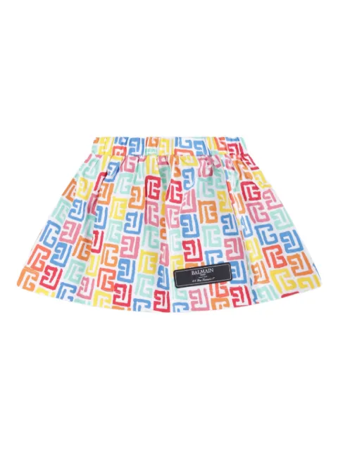 Balmain Kids falda corta con monograma