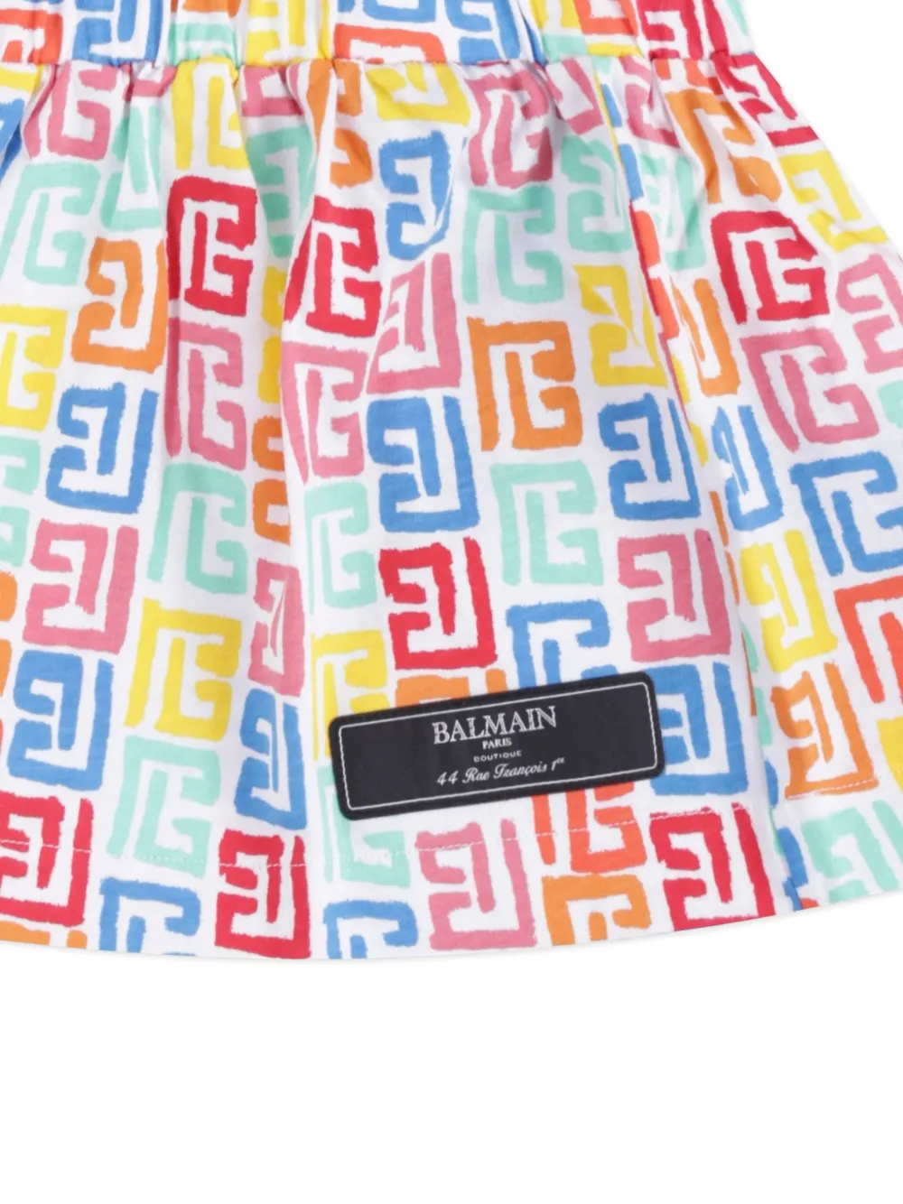 Balmain Kids Mini-rok met monogram-patroon Rood
