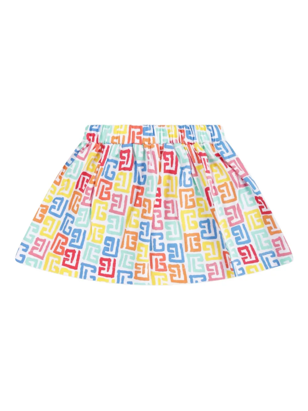 Balmain Kids monogram-pattern mini skirt - Rood