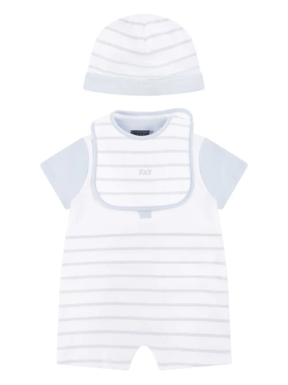 Fay Kids Gestreept romperset met korte mouwen Blauw