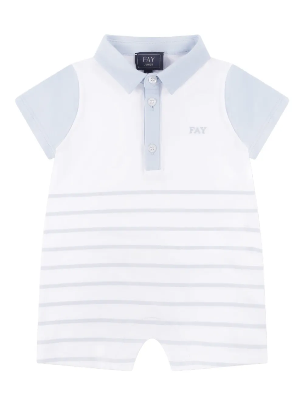 Fay Kids striped short-sleeve rompers set - Blauw