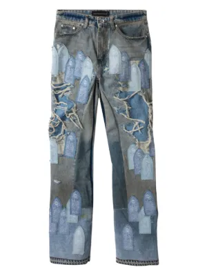 who desides war デニム Who Decides War Repaired Patchwork Relaxed Jeans | Saks Fifth Avenue