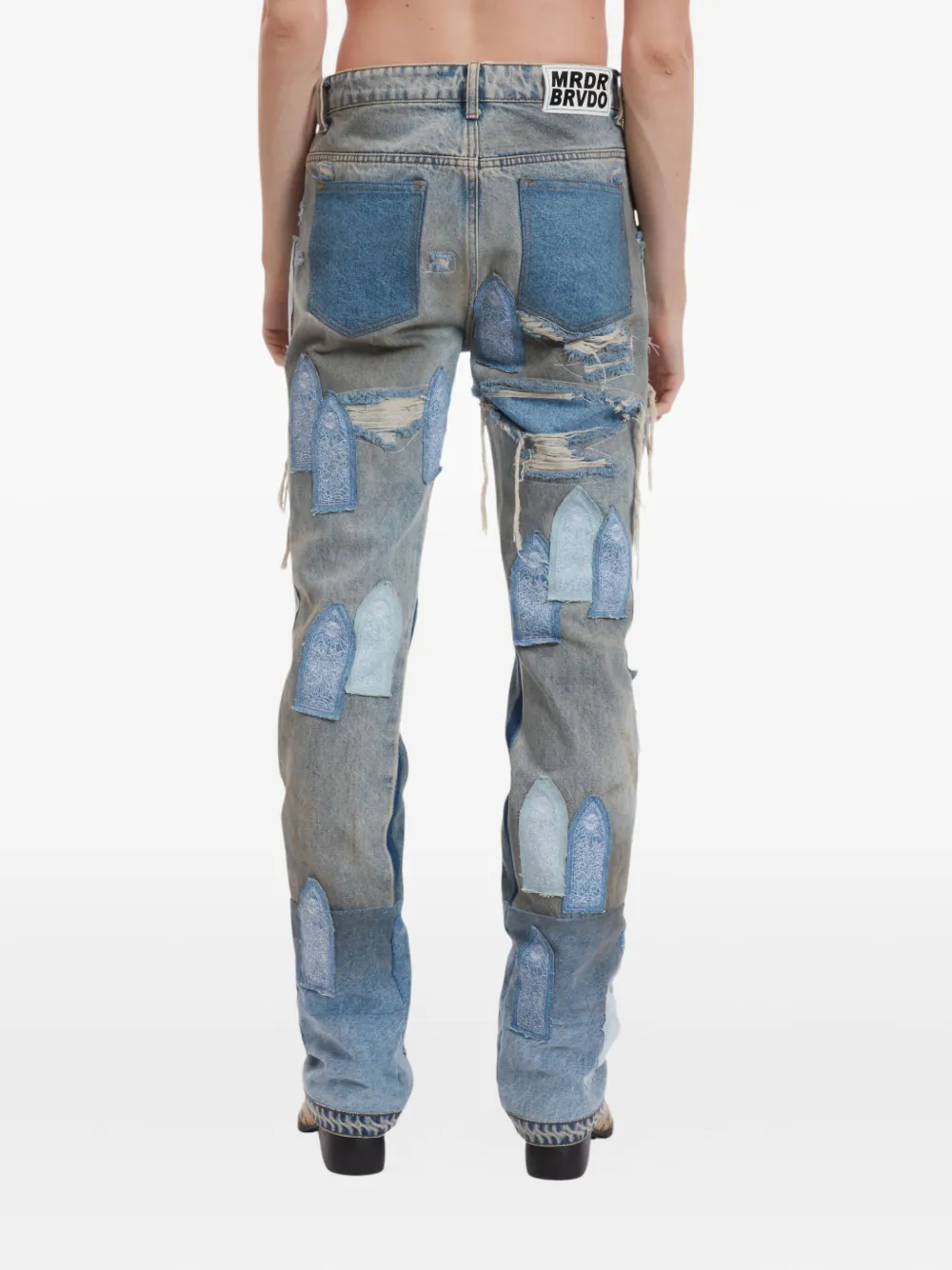 Who Decides War Gerafelde jeans Blauw