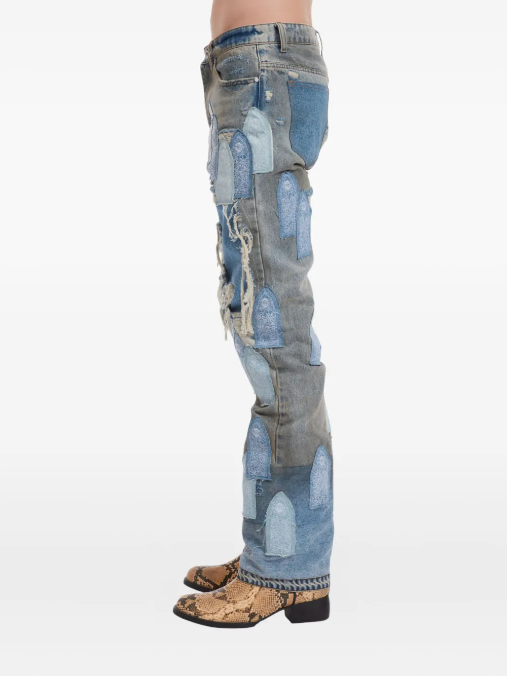 Who Decides War Gerafelde jeans Blauw