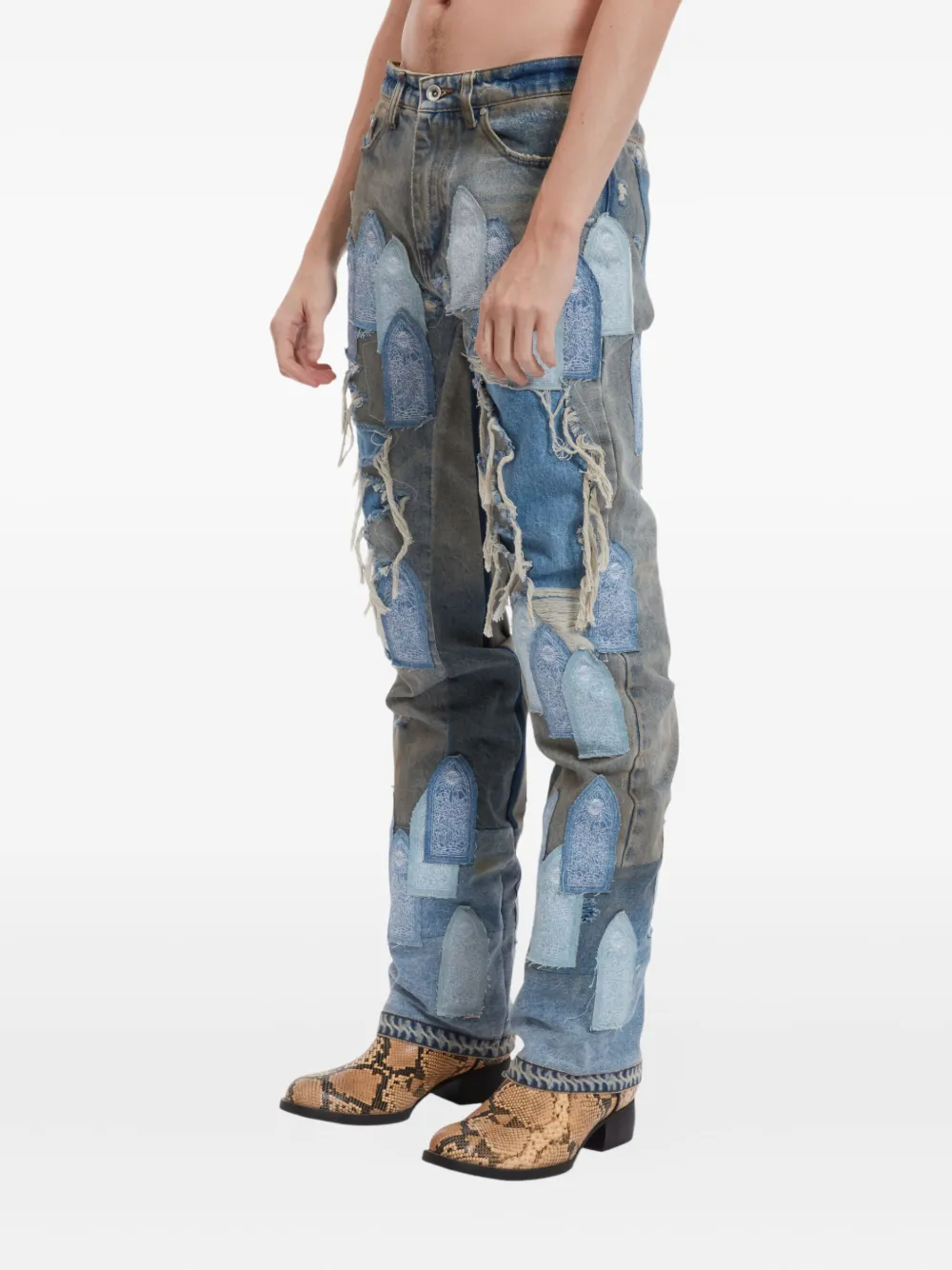 Who Decides War Gerafelde jeans Blauw
