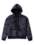 Who Decides War Scripture zip-up hoodie - Blue