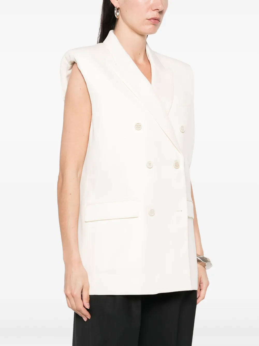 WARDROBE.NYC Gilet met dubbele rij knopen Wit