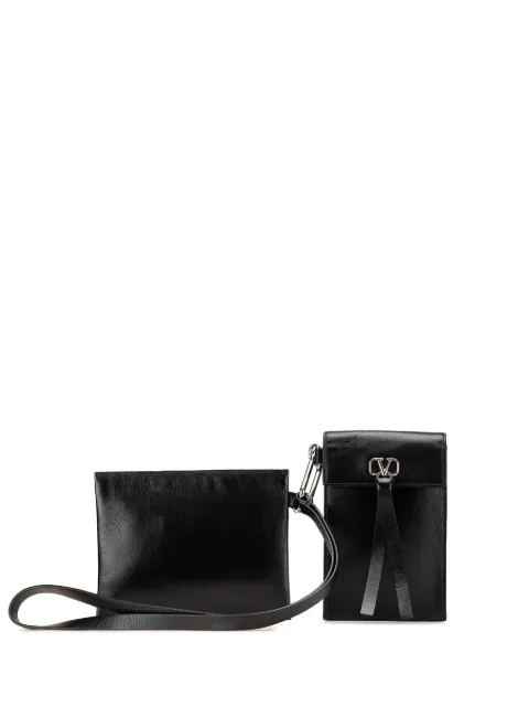 Valentino Garavani Pre-Owned 2018-2024 Leather VRing Neck Pouch crossbody bag