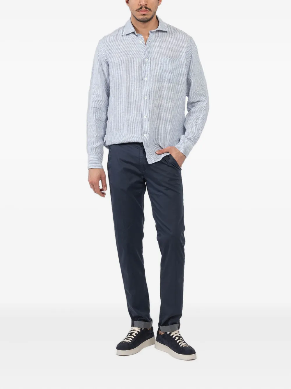 Mason's Broek met platte voorkant - Blauw