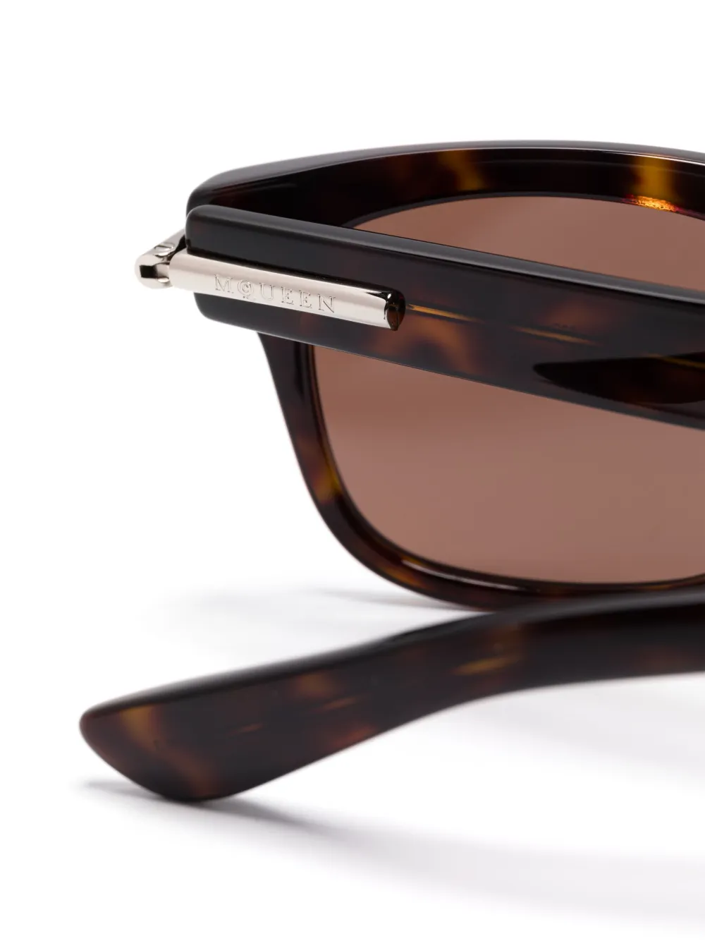 Alexander McQueen Eyewear Zonnebril met vierkant montuur Bruin