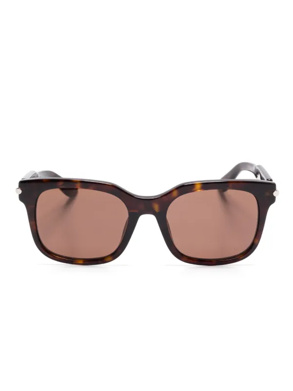 【Alexander McQueen】ブラウンレンズ スクエア型サングラス Alexander McQueen Eyewear スクエアフレーム サングラス | ブラウン