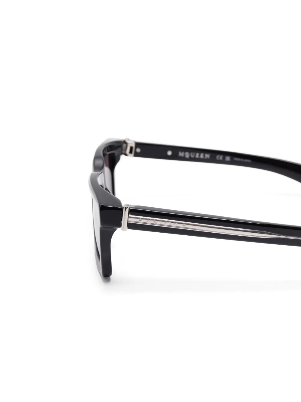 Alexander McQueen Eyewear Zonnebril met vierkant montuur Zwart