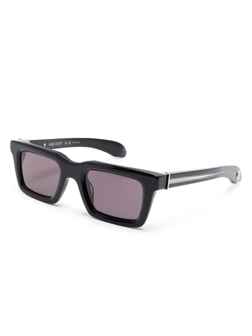 Alexander McQueen Eyewear Zonnebril met vierkant montuur - Zwart