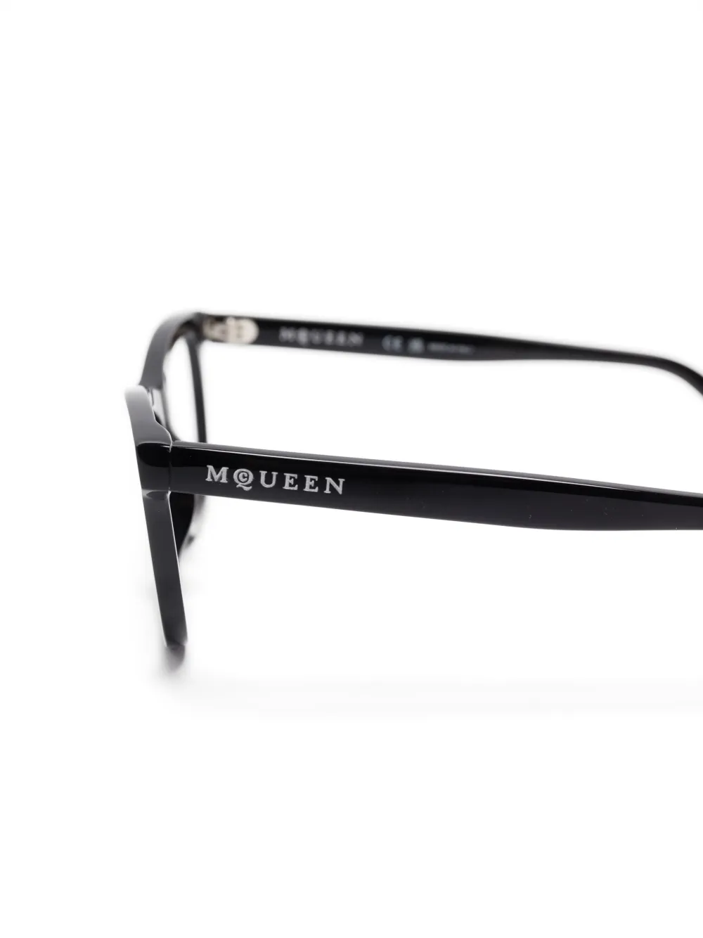 Alexander McQueen Bril met vierkant montuur Zwart