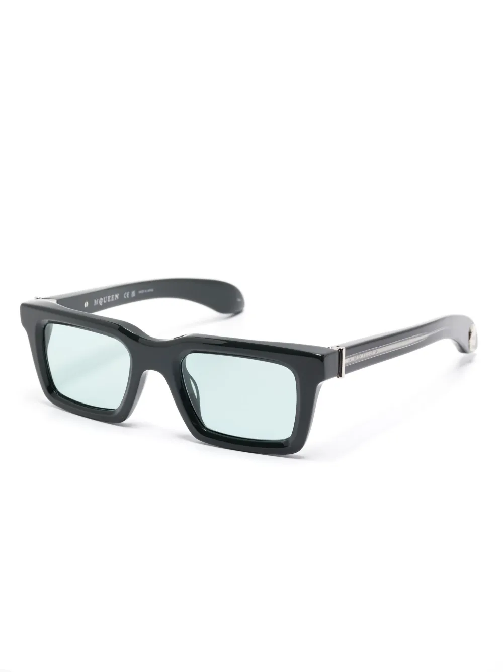 Alexander McQueen rectangle-frame sunglasses - Groen