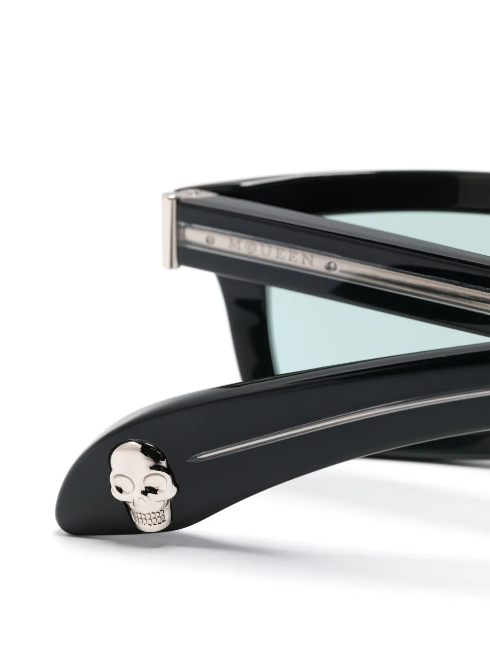 Alexander McQueen Eyewear Zonnebril met rechthoekig montuur Groen