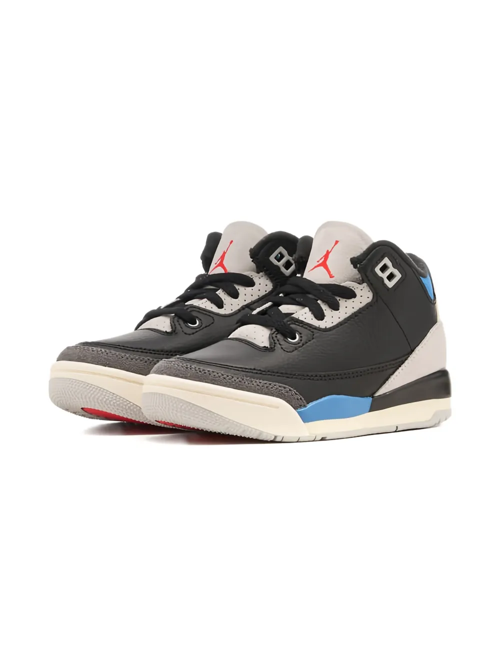 Jordan Kids leather mid-top trainers Black