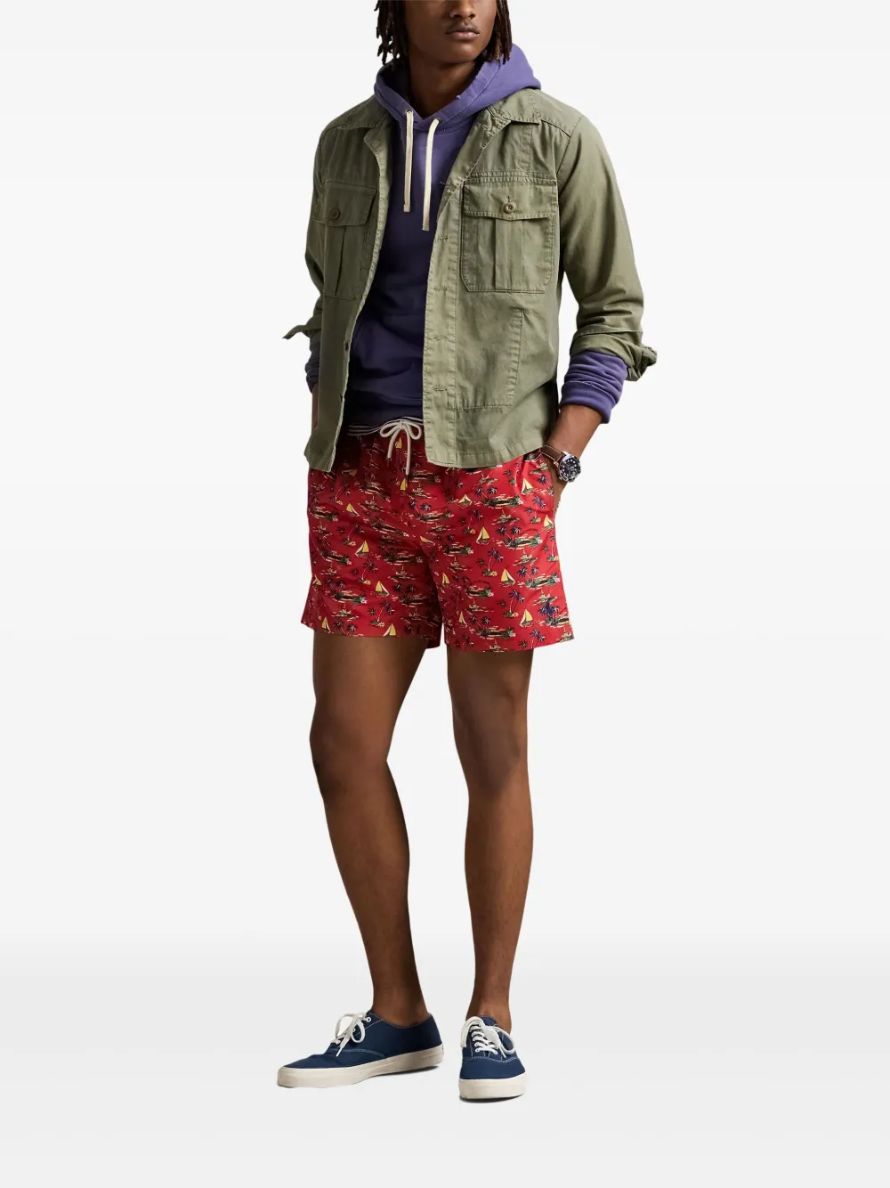 Polo Ralph Lauren Zwembroek met grafische print Rood