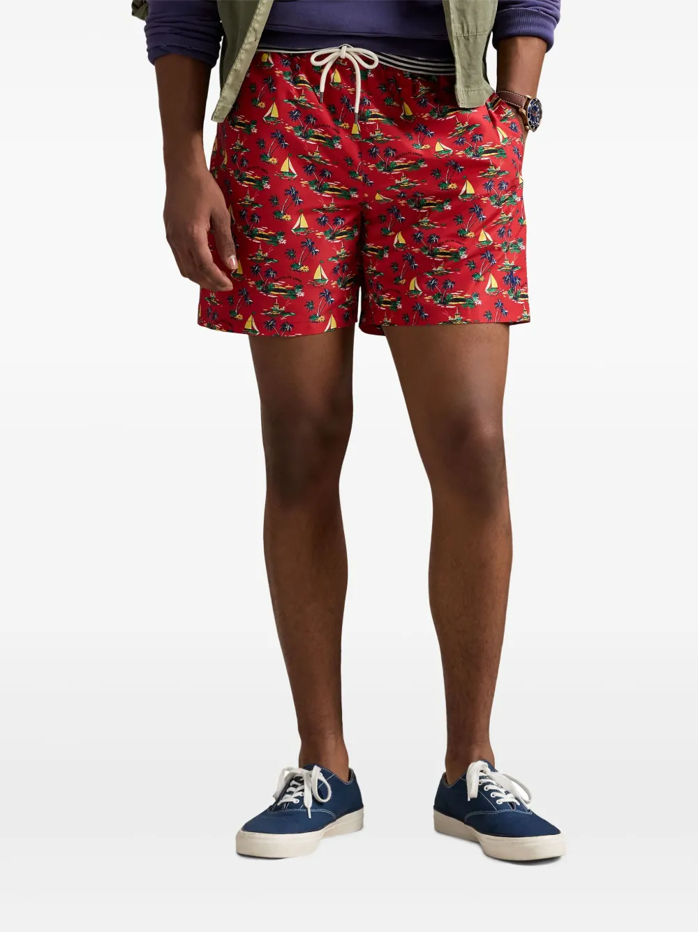 Polo Ralph Lauren Zwembroek met grafische print Rood