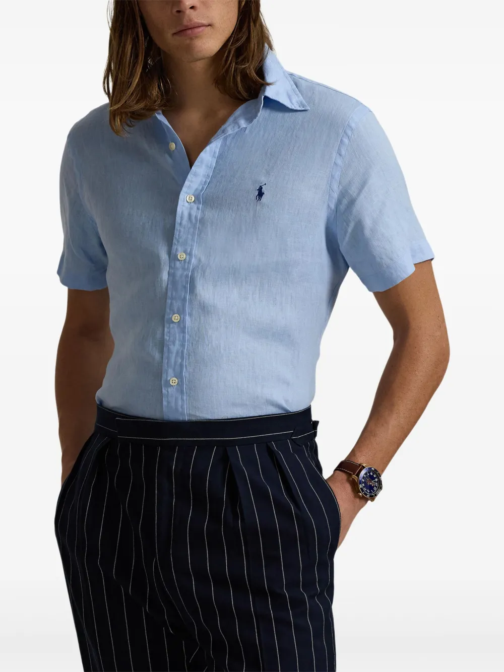 Polo Ralph Lauren Linnen overhemd Blauw