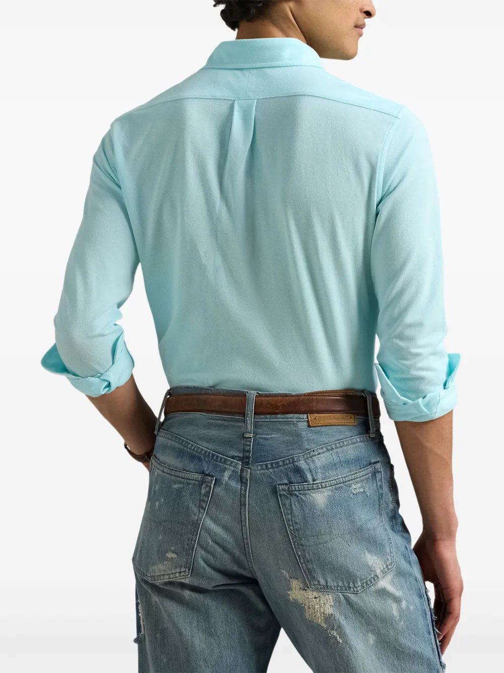 Polo Ralph Lauren Gebreide Oxford overhemd Blauw