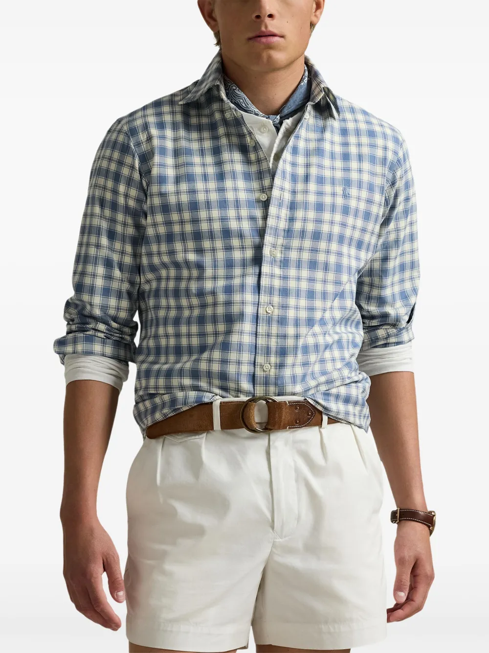 Polo Ralph Lauren Geruit katoenen overhemd Blauw