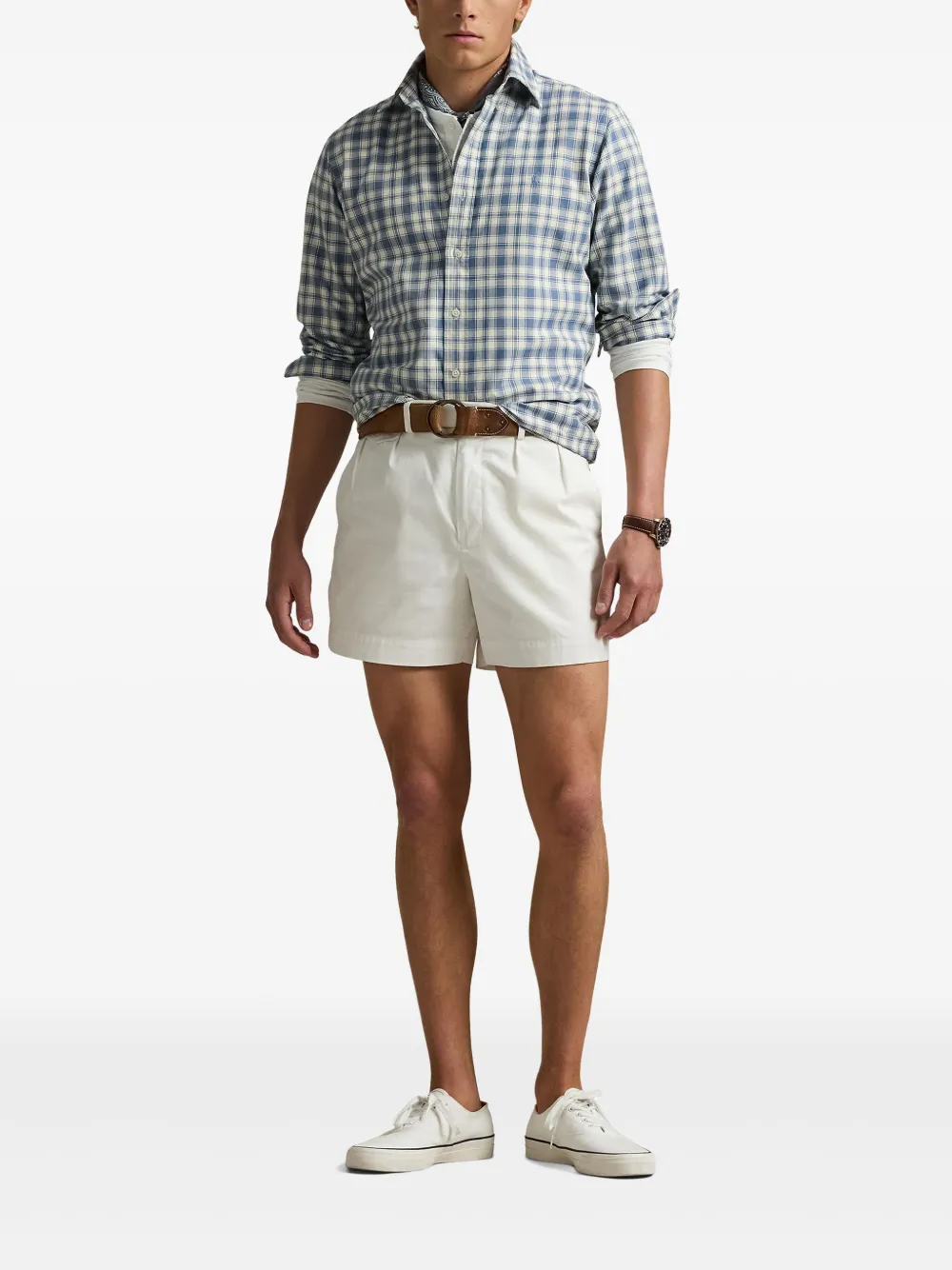 Polo Ralph Lauren Geruit katoenen overhemd Blauw