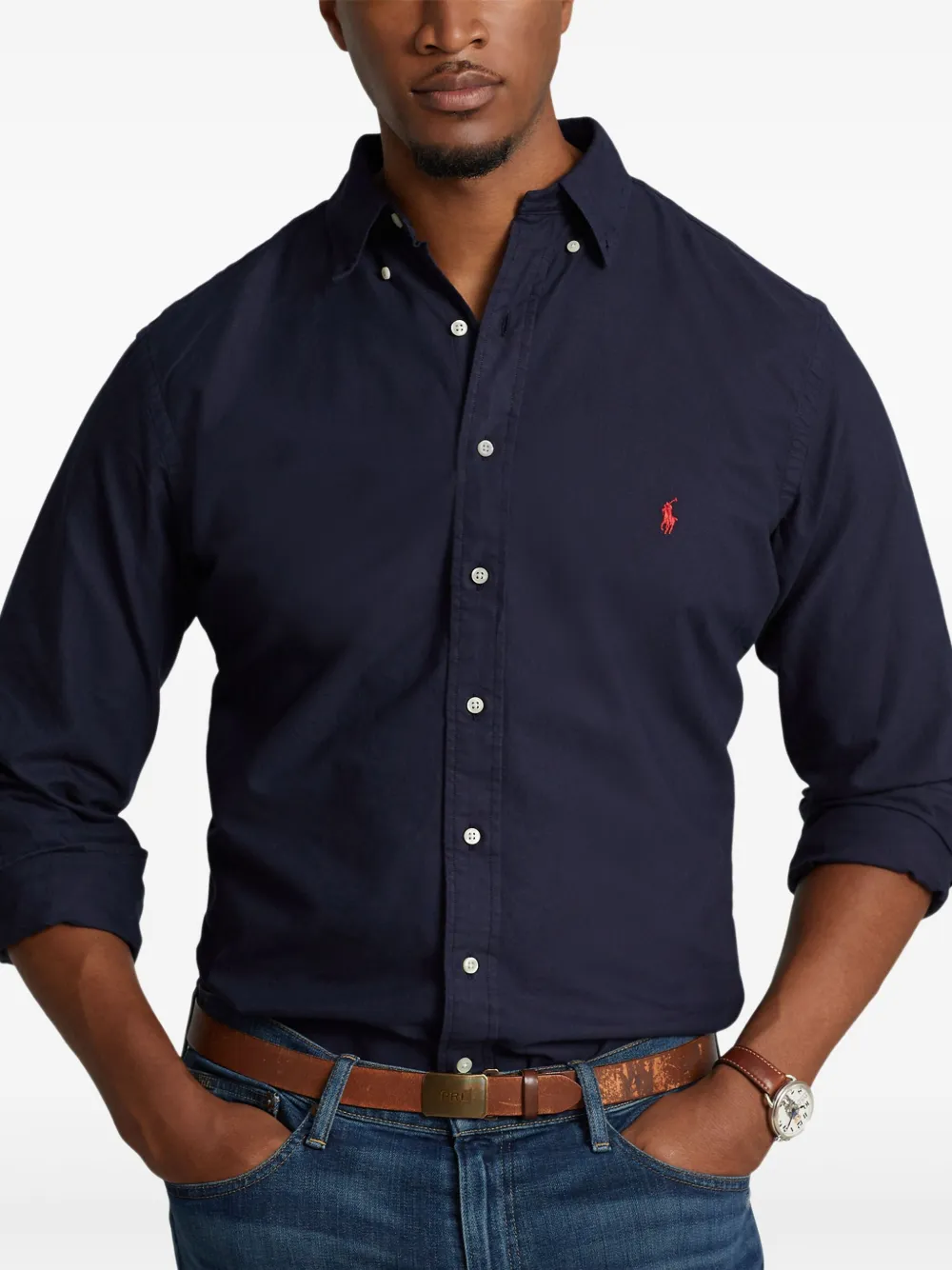Polo Ralph Lauren Oxford overhemd met geverfd effect Blauw