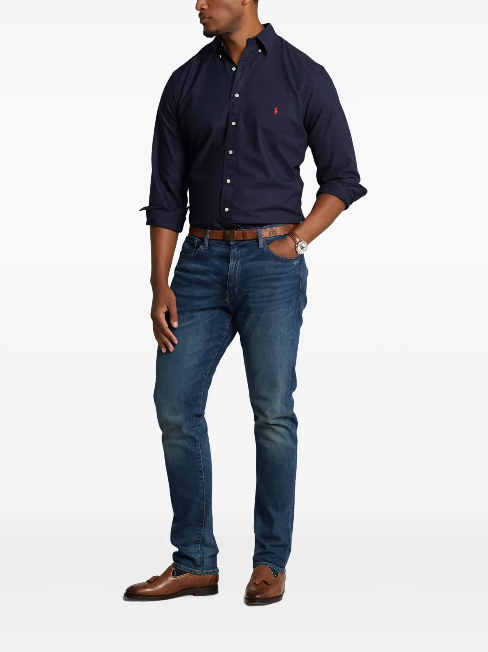 Polo Ralph Lauren Oxford overhemd met geverfd effect Blauw