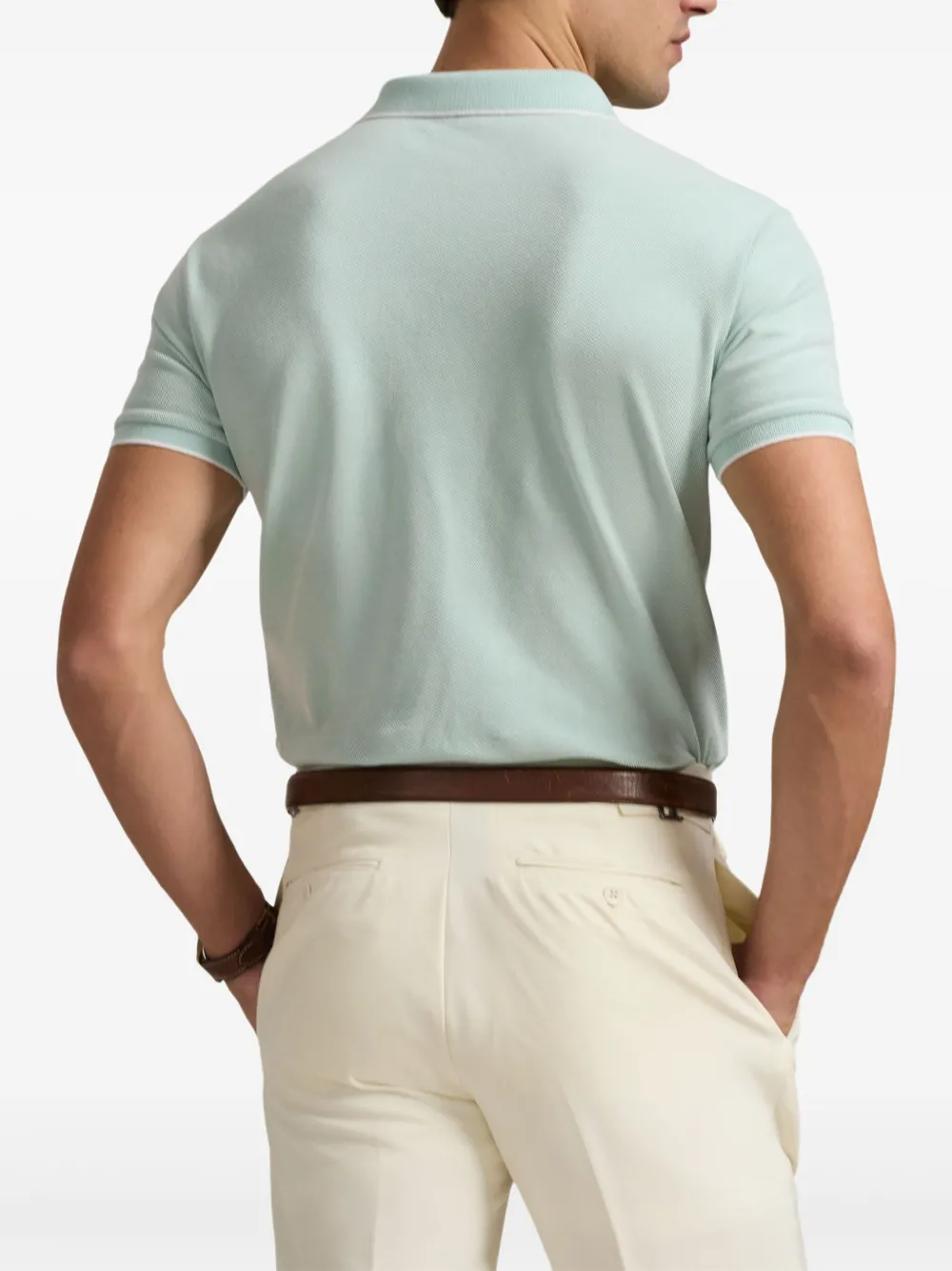 Polo Ralph Lauren Oxford mesh poloshirt Blauw