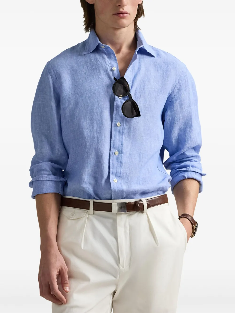 Polo Ralph Lauren Linnen overhemd Blauw