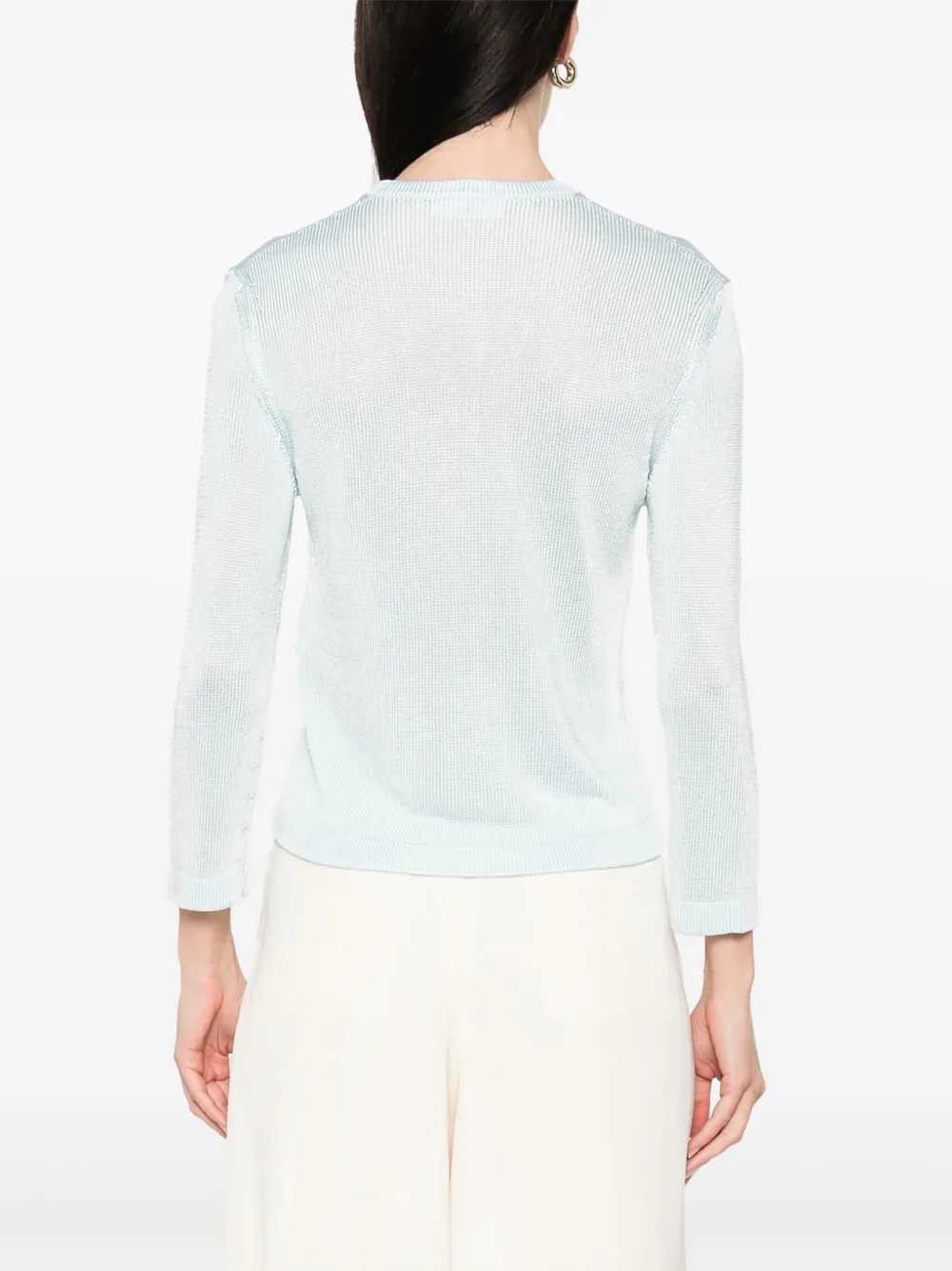 Jil Sander Gehaakt vest met bloem Blauw