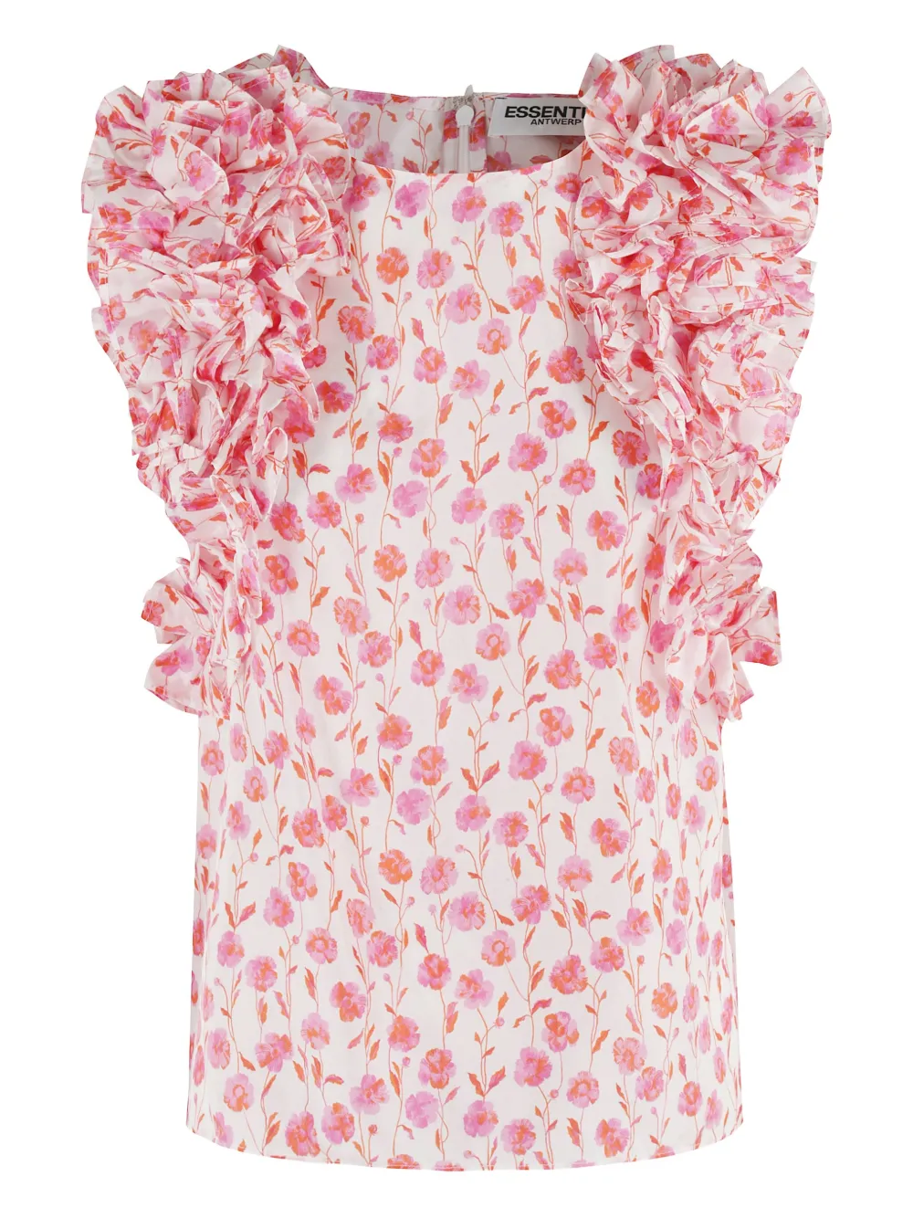 Honour ruffled floral-print top