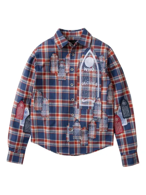 Who Decides War camisa con botones y cuadros estampados