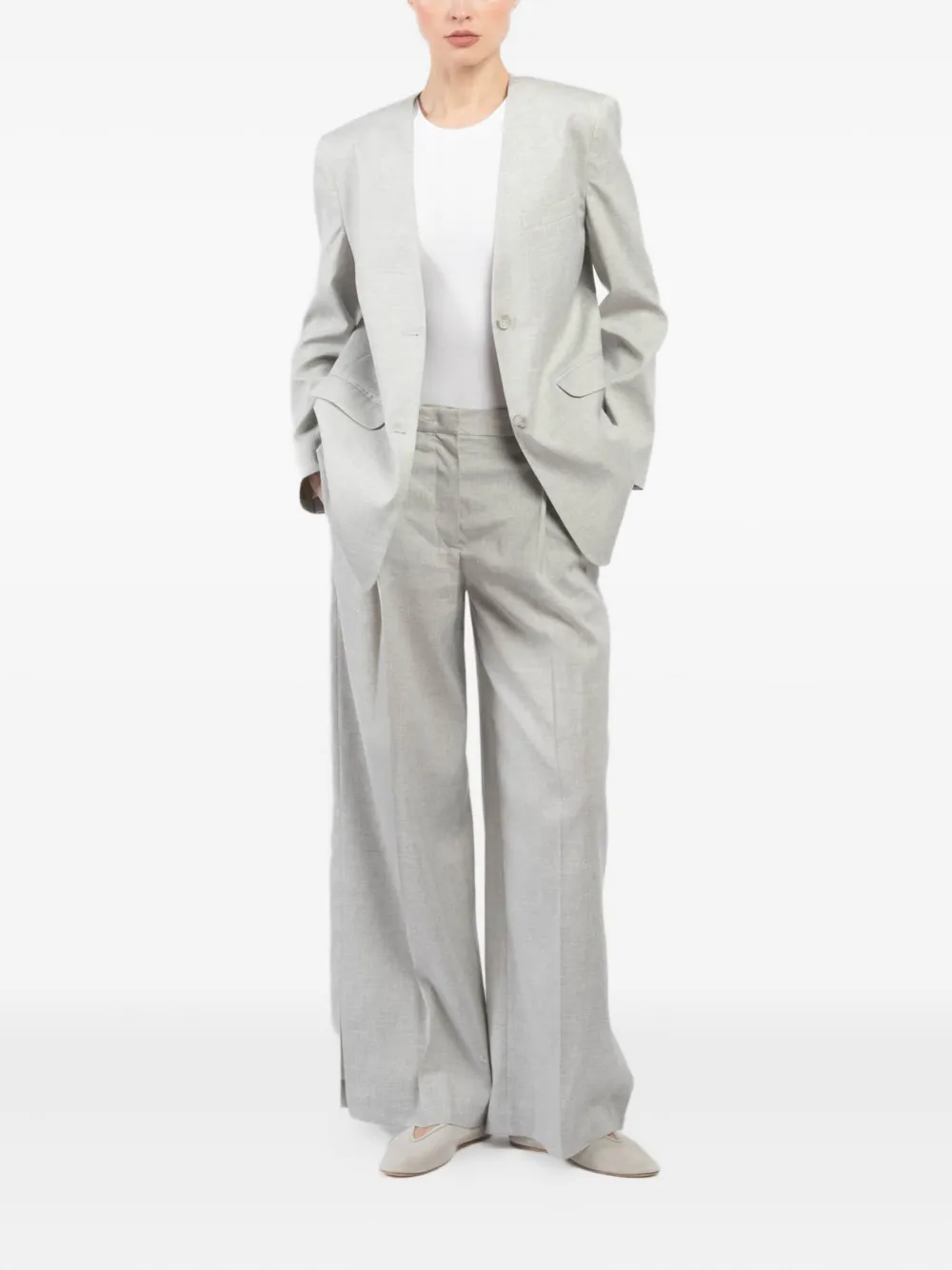 The Garment Pantalon met wijde pijpen - Grijs